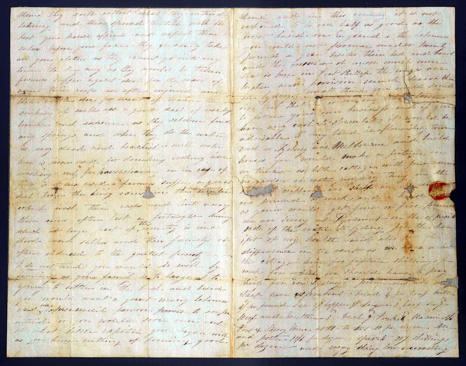 Annie Wiseman's 1842 letter from Parramatta.