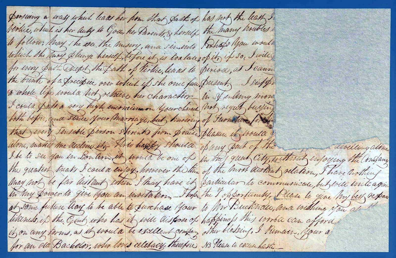 The continuation, torn along the right edge.