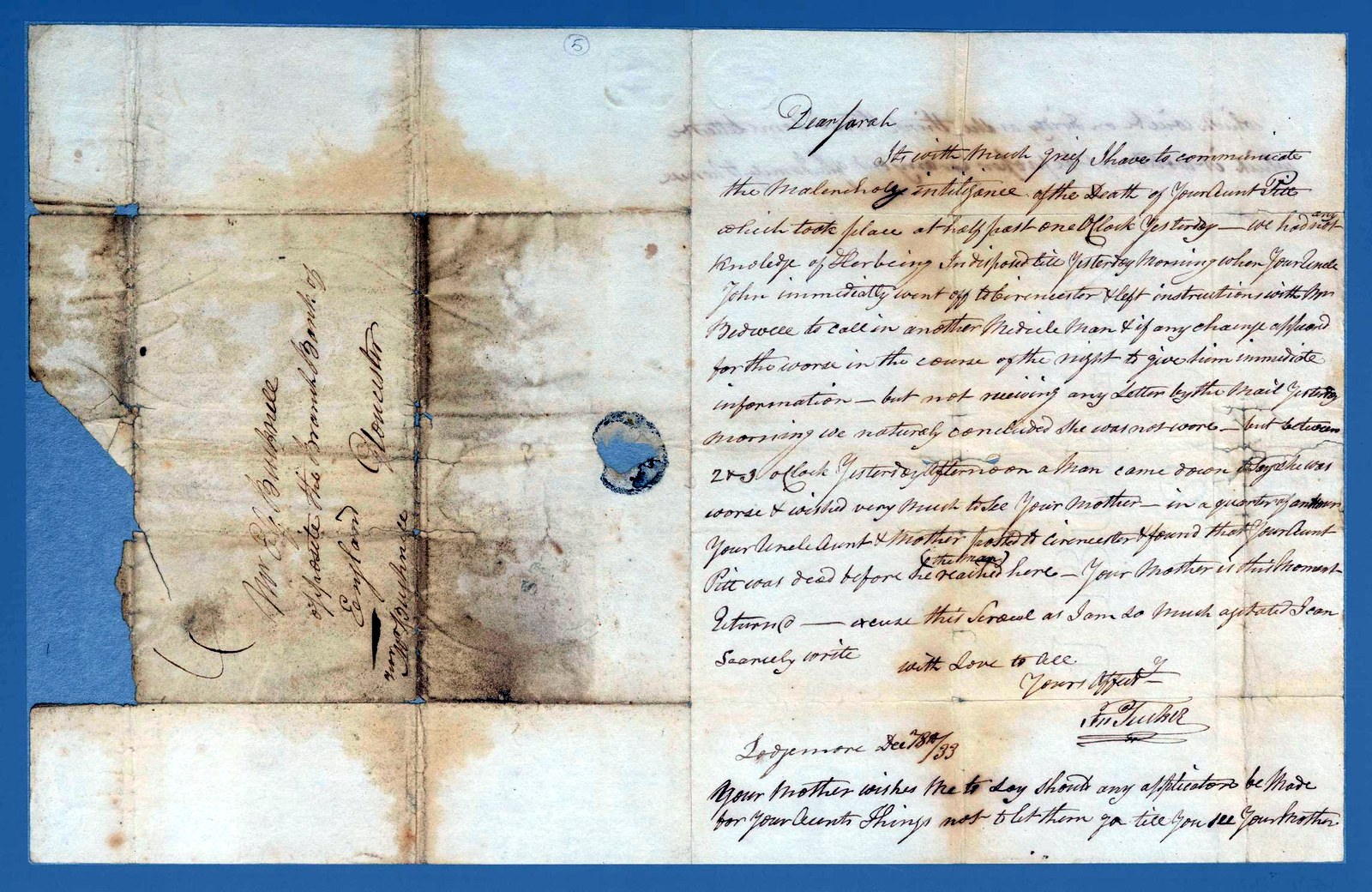 The Aunt Pitt death notice.